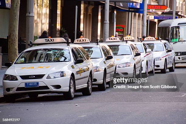 taxis in sydney - australia taxi stock pictures, royalty-free photos & images