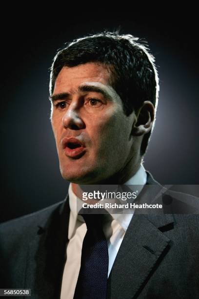 Mike Newell the Luton manager talks to the TV after the Coca-Cola Championship match between Luton Town and Cardiff City at Kenilworth Road on...
