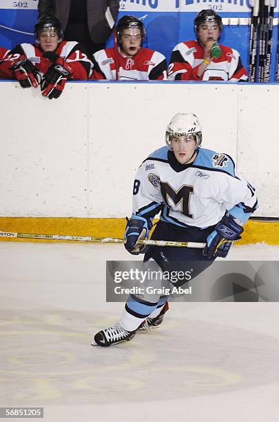 Jeff Larsh of the Toronto St. Michael's Majors skates against the Ottawa 67's during the OHL game on January 12, 2006 at St. Michael's School Arena....