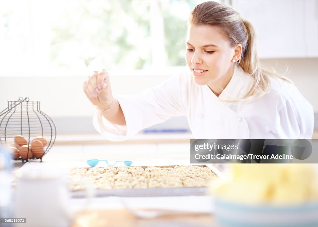 Chef baking in kitchen