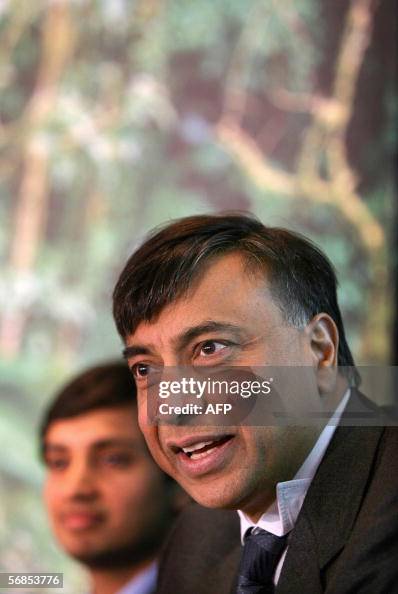 Businessman Lakshmi Mittal is photographed with his son Aditya Mittal  News Photo - Getty Images