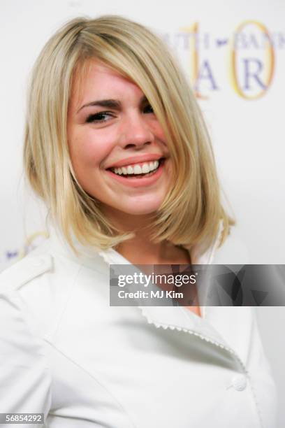 Actress Billie Piper, winner of The Times/South Bank Show Breakthrough Award, poses in the press room at the South Bank Show Awards, at The Savoy...