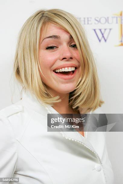 Actress Billie Piper, winner of The Times/South Bank Show Breakthrough Award, poses in the press room at the South Bank Show Awards, at The Savoy...