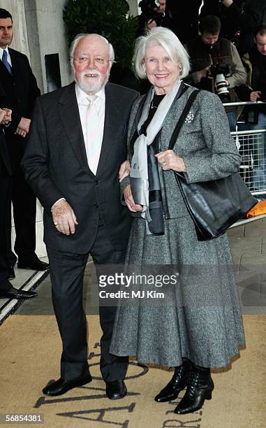 Sir Richard Attenborough and wife Sheila Sim arrive at the South Bank Show Awards at The Savoy Hotel on January 27, 2006 in London, England. The 10th...