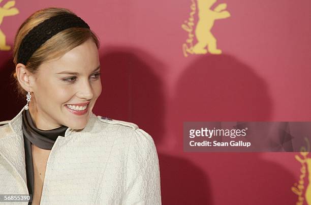 Actress Abbie Cornish attends the photocall for "Candy" as part of the 56th Berlin International Film Festival on February 15, 2006 in Berlin,...