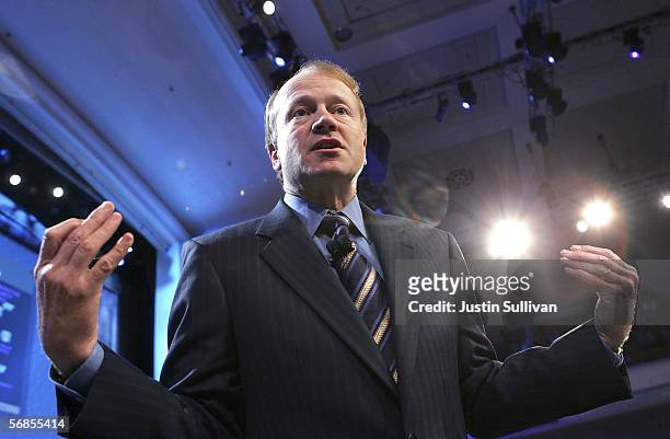 Cisco CEO John Chambers delivers a keynote address at the 2006 RSA Conference February 15, 2006 in San Jose, California. The conference focuses on...