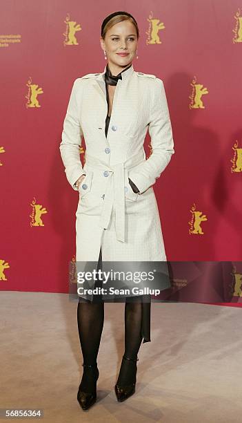 Actress Abbie Cornish attends the photocall for "Candy" as part of the 56th Berlin International Film Festival on February 15, 2006 in Berlin,...