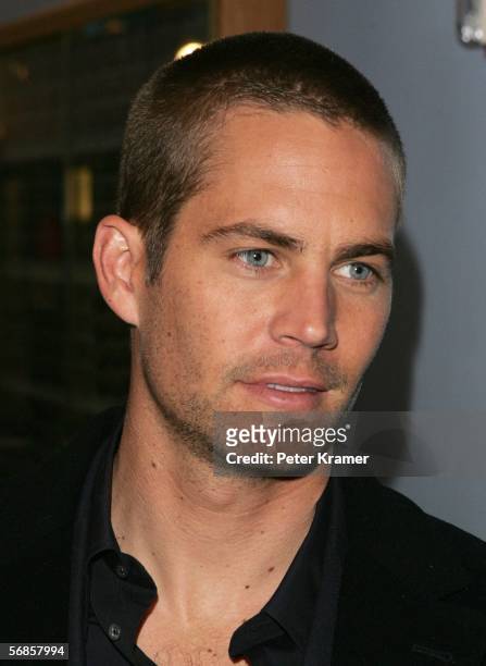 Actor Paul Walker stops by MTV Studios for a taping of MTV2 presents "Rock Countdown" February 15, 2006 in New York City.
