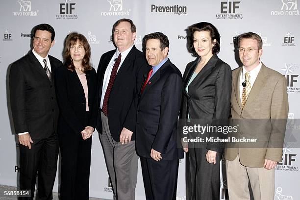 Dr. Bruce Hensel, Dr. Francine Kaufman, Dr. Kelly Brownell, Dr. Arthur Agatston, Rosemary Ellis and Dr. Glen Marfin arrive at the Entertainment...