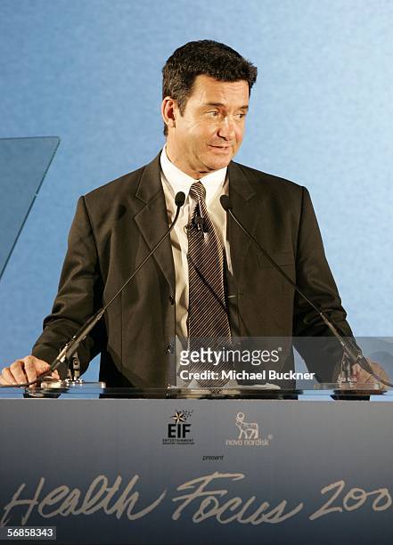Dr. Bruce Hensel speaks at the Entertainment Industry Foundation Luncheon at the Four Seasons Hotel on February 15, 2006 in Los Angeles, California.