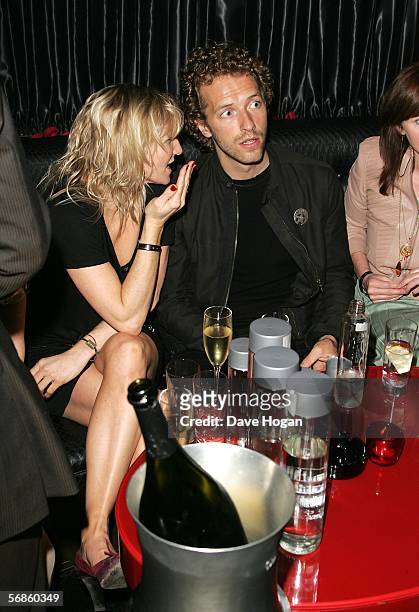 Chris Martin and Jo Whiley attend the EMI Records after show Party following The Brit Awards 2006at AvivA at the Baglioni Hotel on February 15, 2006...