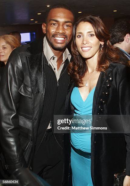 Actor Bill Bellamy and wife Kristen Bellamy attend football legend Jim Brown's surprise birthday party at Crustacean on February 15, 2006 in Beverly...