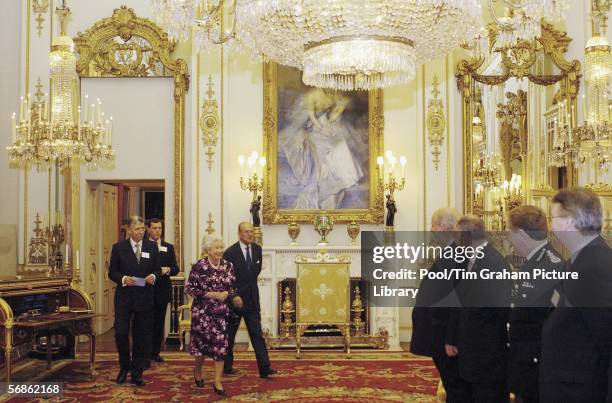 Queen Elizabeth II and Prince Philip, Duke of Edinburgh meet the Home Secretary Charles Clarke, the Mayor of London Ken Livingstone and the...