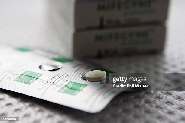 The abortion drug Mifepristone, also known as RU486, is pictured in an abortion clinic February 17, 2006 in Auckland, New Zealand. The drug, which...