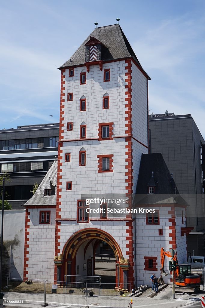 Eisenturm in sunshine, Mainz, Germany