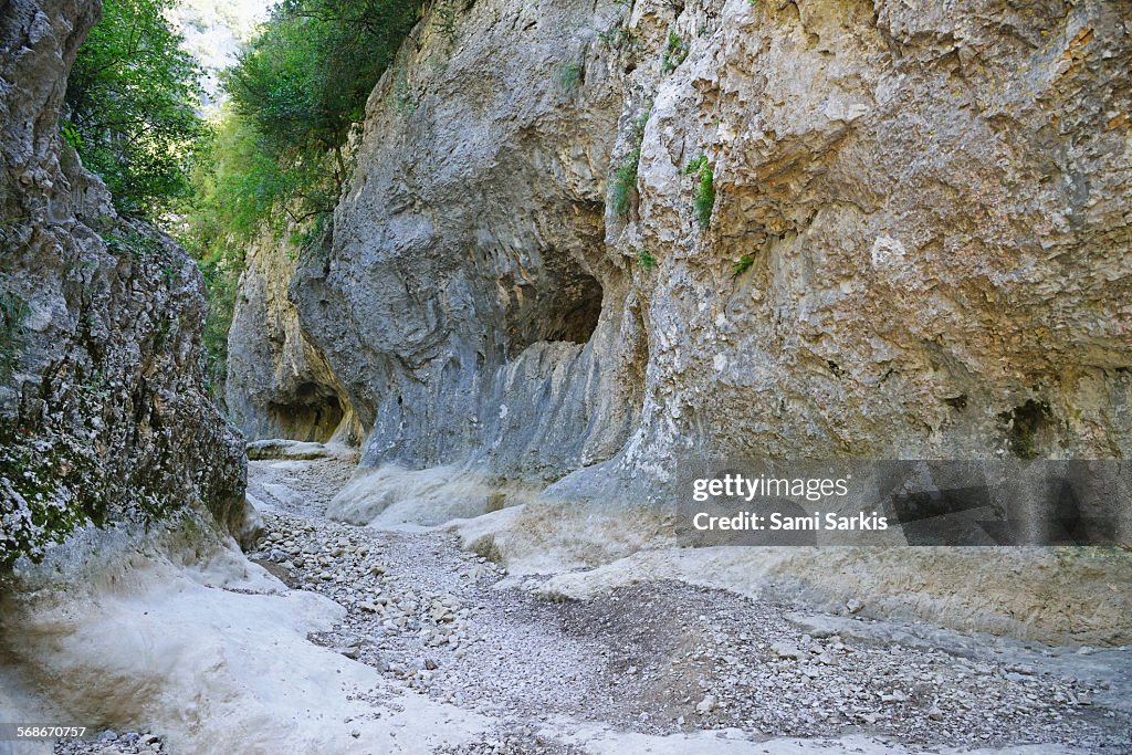 Rock formation of a canyon called Les Concluses