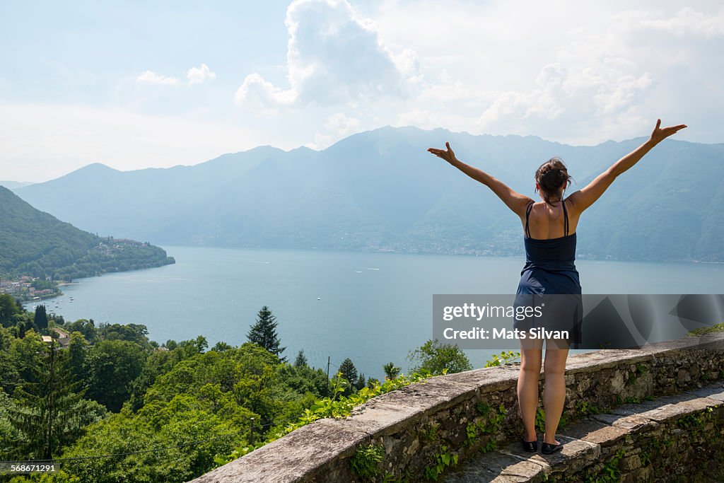 Woman enjoy panoramic view