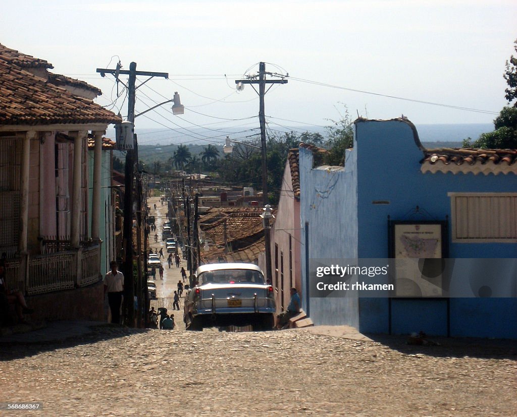 Steep street, Trinidad, Cuba