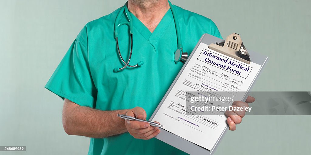Doctor with medical consent form