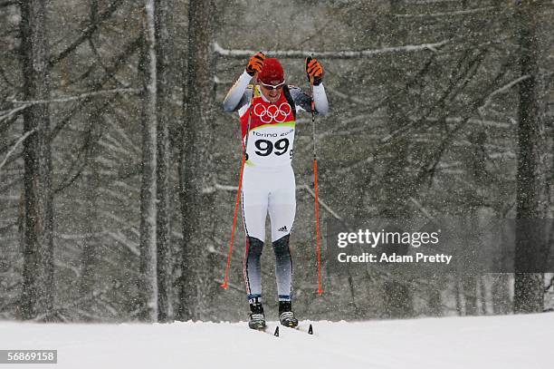 Tobias Angerer in action on his way to winning the Bronze Medal in the Mens Cross Country Skiing 15km Interval Start Final on Day 7 of the 2006 Turin...