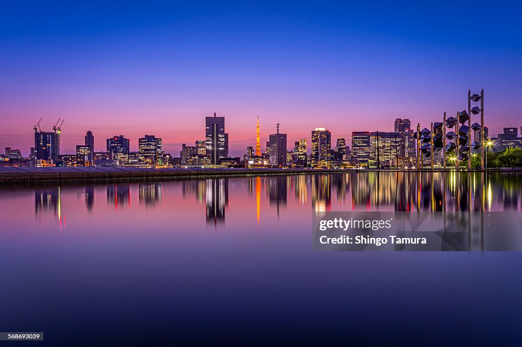 Tokyo cityscape in twilight