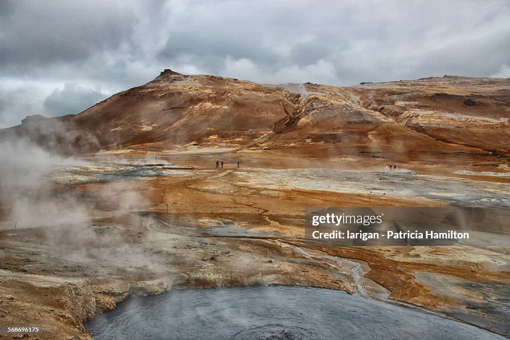 Mud pools and fumaroles at Hverir