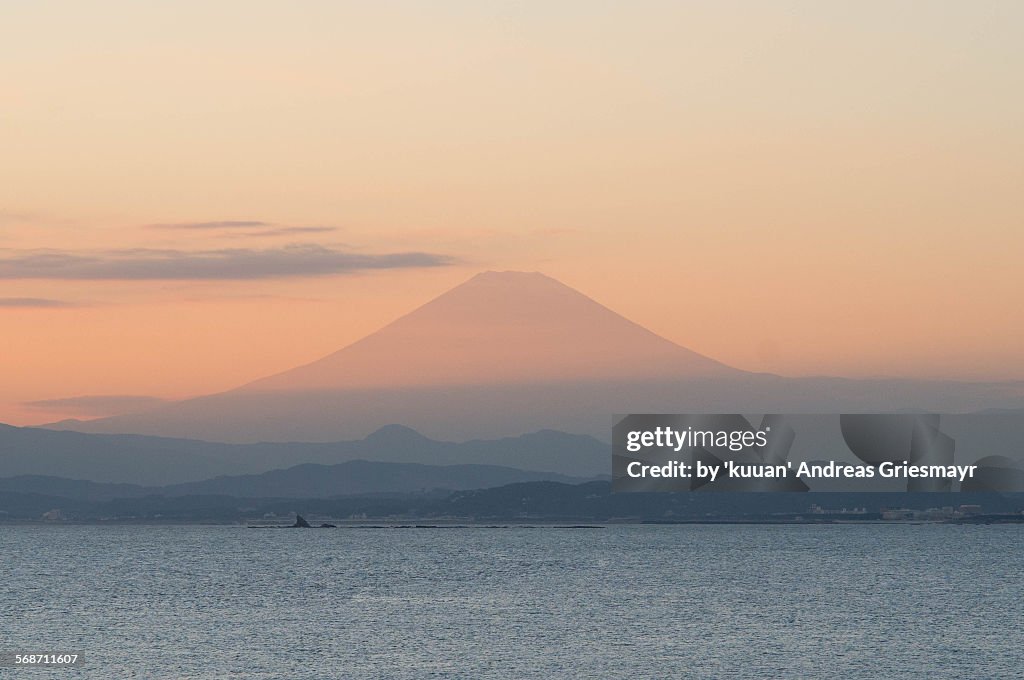 Mt. Fuji seen from Enoshima island
