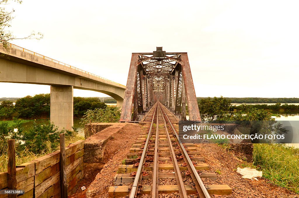 Bridge crossing the rail