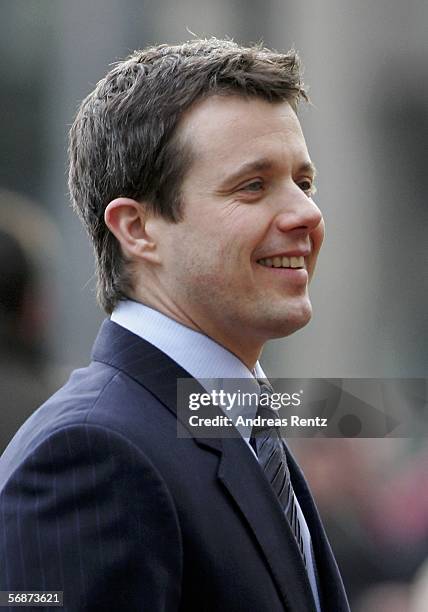 Denmark's Crown Prince Frederik arrives at the Kunsthalle museum on February 17, 2006 in Hamburg, northern Germany. The royal couple is on a two day...