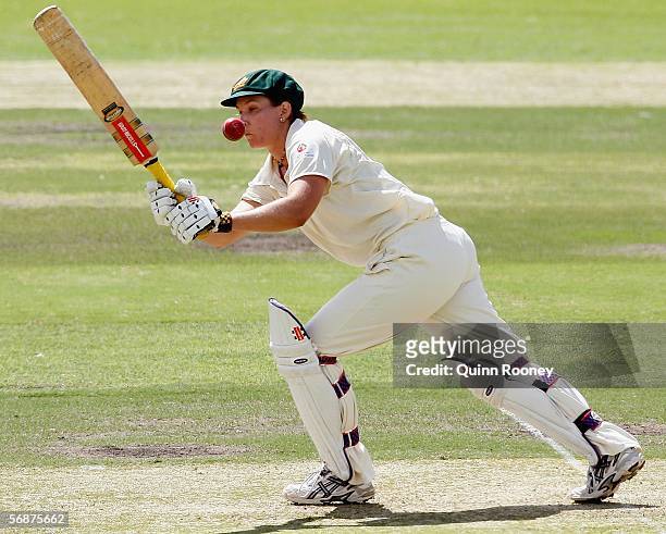 Melissa Bulow of Australia bats during Day 1 of the Women's International Test Cricket match between Australia and India at the Adelaide Oval...