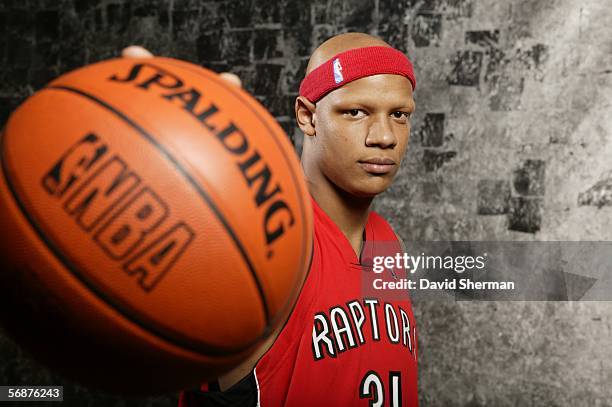 Charlie Villanueva of the Toronto Raptors poses during the Sophomore/Rookie Portraits prior to T-Mobile Rookie Challenge on February 17, 2006 at the...