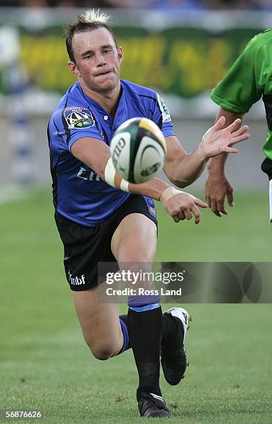 Matt Henjak of the Western Force in action during the Round 2 Super 14 rugby match between the Hurricanes and the Western Force played at Yarrow...