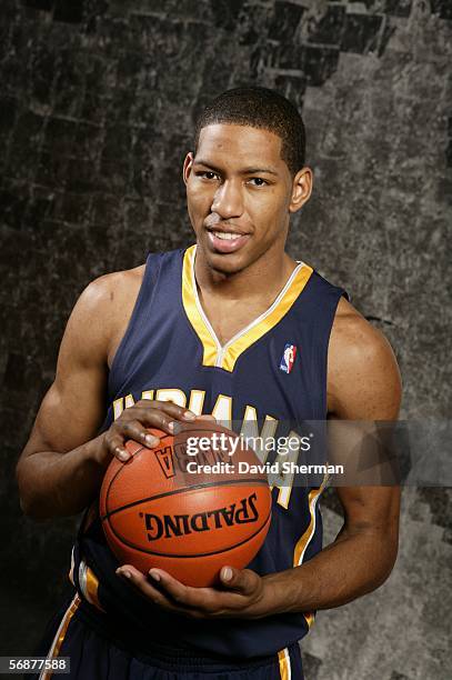Danny Granger of the Indiana Pacers poses during the Sophomore/Rookie Portraits prior to T-Mobile Rookie Challenge on February 17, 2006 at the Toyota...