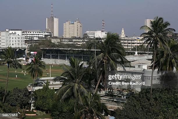 General view of Brabourne Cricket Ground during the Cricket Club of India XI vs England match at The Brabourne Cricket Ground on February 18, 2006 in...