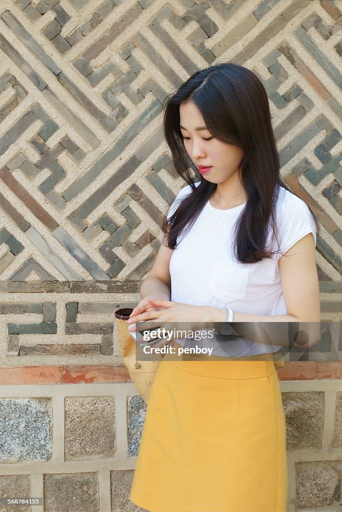 A Young lady and traditional patterns