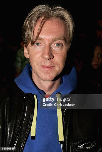 Philip Treacy is seen at the B-Rude Fashion show as part of London Fashion Week Autumn/Winter 2006/7 in the BFC tent on February 18, 2006 in London.