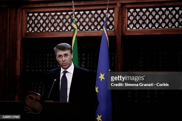 The President of the National Anti-Corruption Raffaele Cantone submits to Parliament the annual report at the Senate of the Republic,on July 14, 2016...