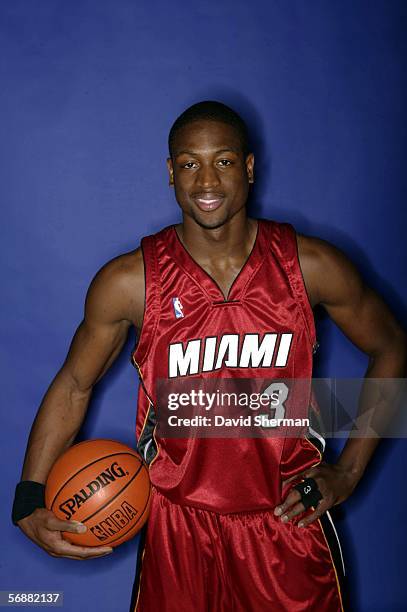 Dwyane Wade of the Miami Heat poses for a PlayStation Skills Challenge Portrait at the 2006 NBA All-Star Weekend February 18, 2006 at the Toyota...