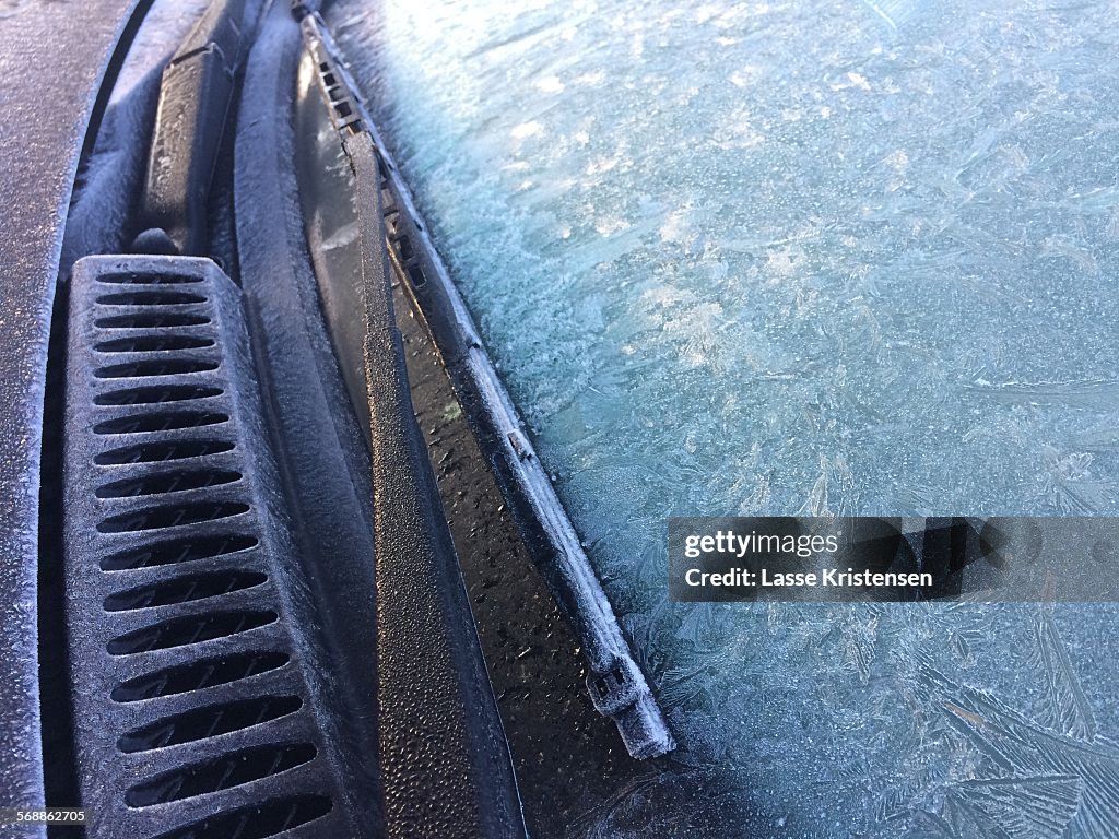 Frost on car window