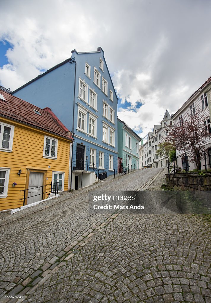 Typical old wooden housing from Bergen, Norway.