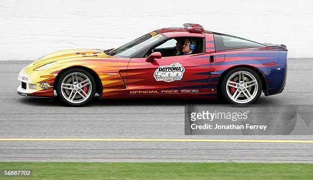 Host Jay Leno drives the pace car during the NASCAR Nextel Cup Daytona 500 on February 19, 2006 at Daytona International Speedway in Daytona Beach,...