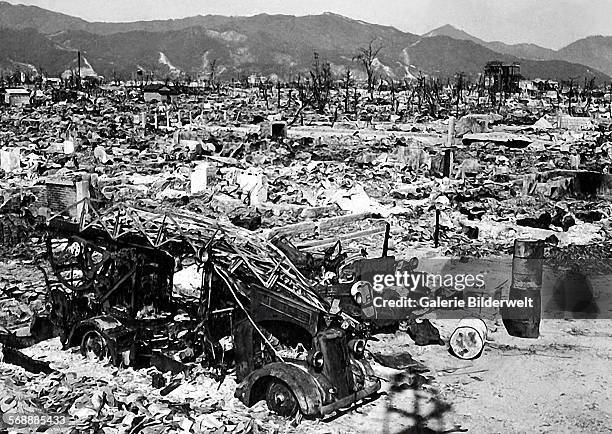 The Hiroshima Fire Department lost its only ladder truck when its West Side main fire station was destroyed by the blast and fire of the atomic bomb...