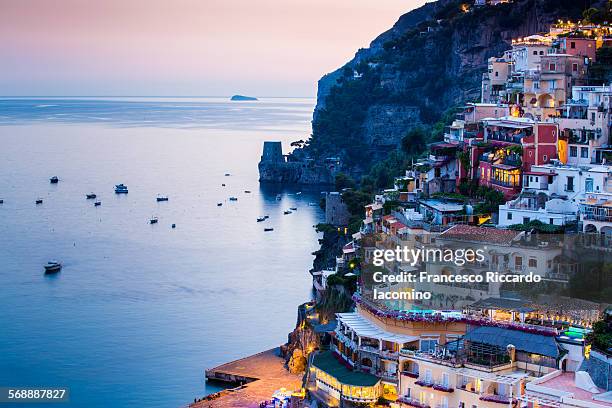 a night in positano - sorrento stock pictures, royalty-free photos & images