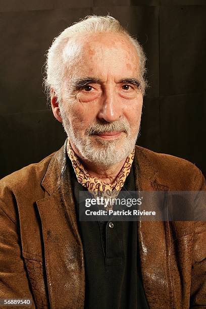 Actor Christopher Lee poses during the Bangkok International Film Festival at Siam Paragon Festival Venue on February 20, 2006 in Bangkok, Thailand.