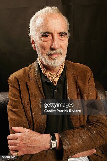 Actor Christopher Lee poses during the Bangkok International Film Festival at Siam Paragon Festival Venue on February 20, 2006 in Bangkok, Thailand.