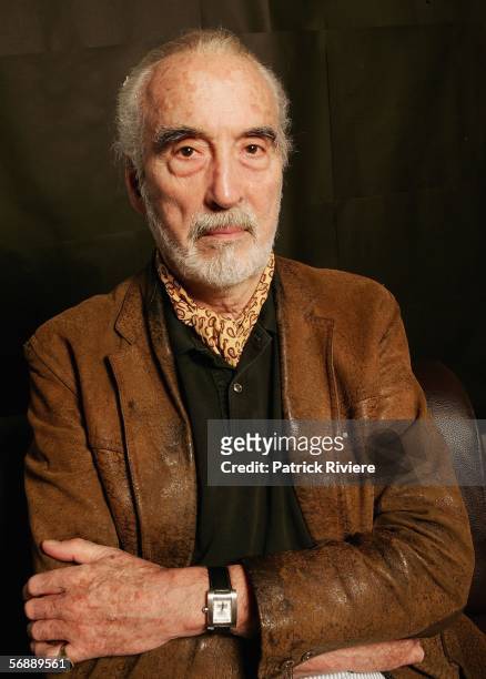 Actor Christopher Lee poses during the Bangkok International Film Festival at Siam Paragon Festival Venue on February 20, 2006 in Bangkok, Thailand.