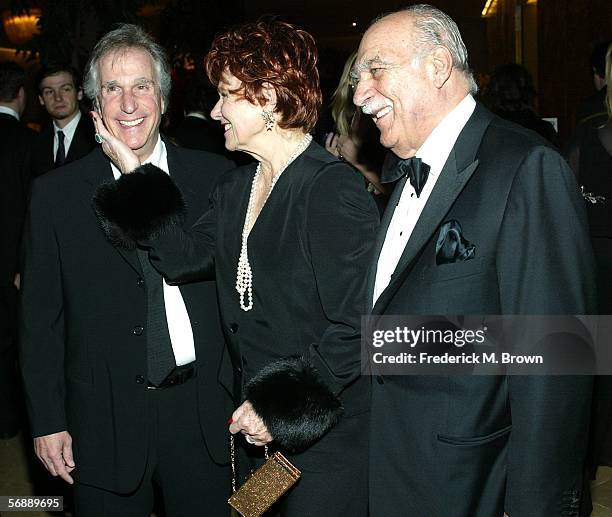 Actor Henry Winkler, actress Marion Ross and Paul Michael arrive at the 56th Annual ACE Eddie Awards held at the Beverly Hilton Hotel on February 19,...