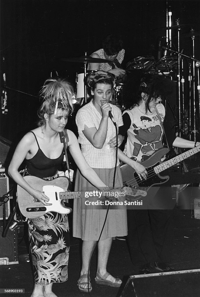 Patsy Pollitt Musicians Viv Albertine, Ari Up and Tessa Pollitt, with their band ...