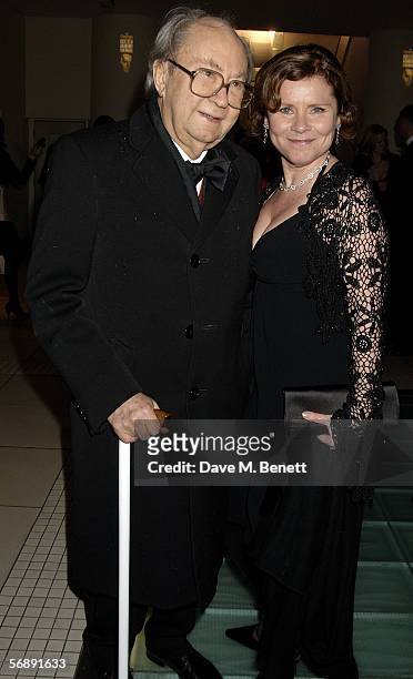 Actor Peter Sallis and actress Imelda Staunton arrive at The Orange British Academy Film Awards at the Odeon Leicester Square on February 19, 2006 in...