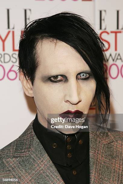 Musician Marilyn Manson arrives at the ELLE Style Awards 2006, the fashion magazine's annual awards celebrating style, at the Atlantis Gallery at the...